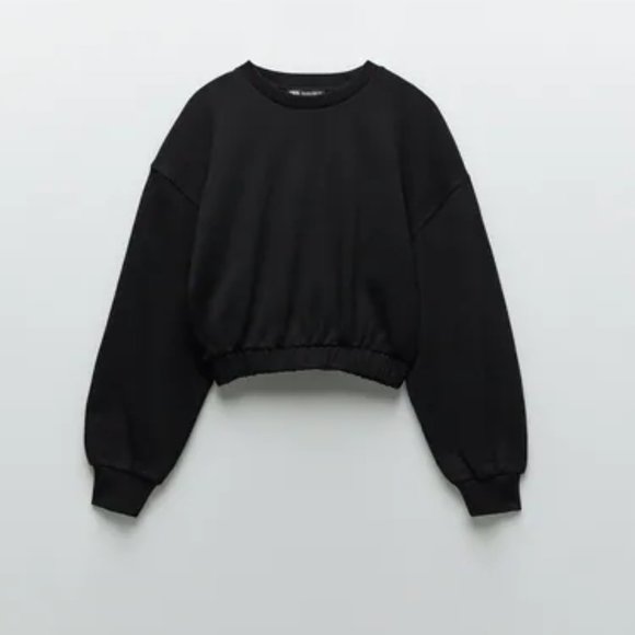 SOLD! ZARA Cropped Sweatshirt - Picture 7 of 8